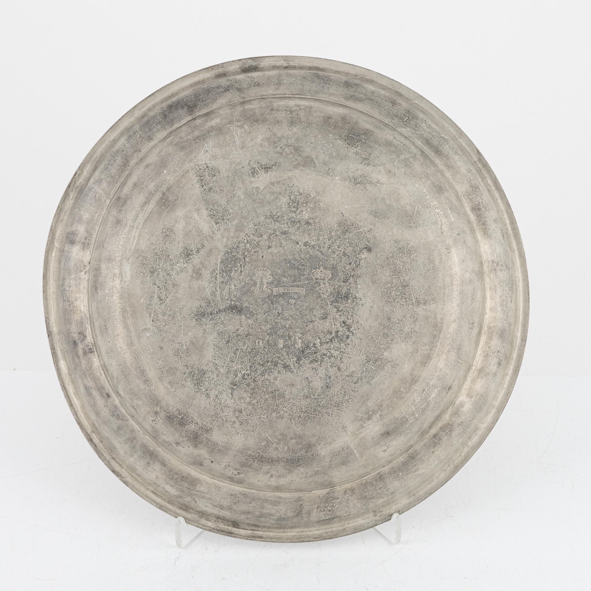 A group of eight Swedish pewter dishes, 18th-20th Century, including Mathias Norling, Jönköping, 1863.