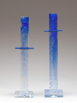 Bertil Vallien · LJUSSTAKAR, 2 st, glas, Bertil Vallien för Kosta Boda