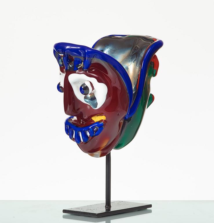 BENGT LINDSTRÖM, skulptur, "Janus", Berengo, Murano, Italien, 1980-tal, prototyp.