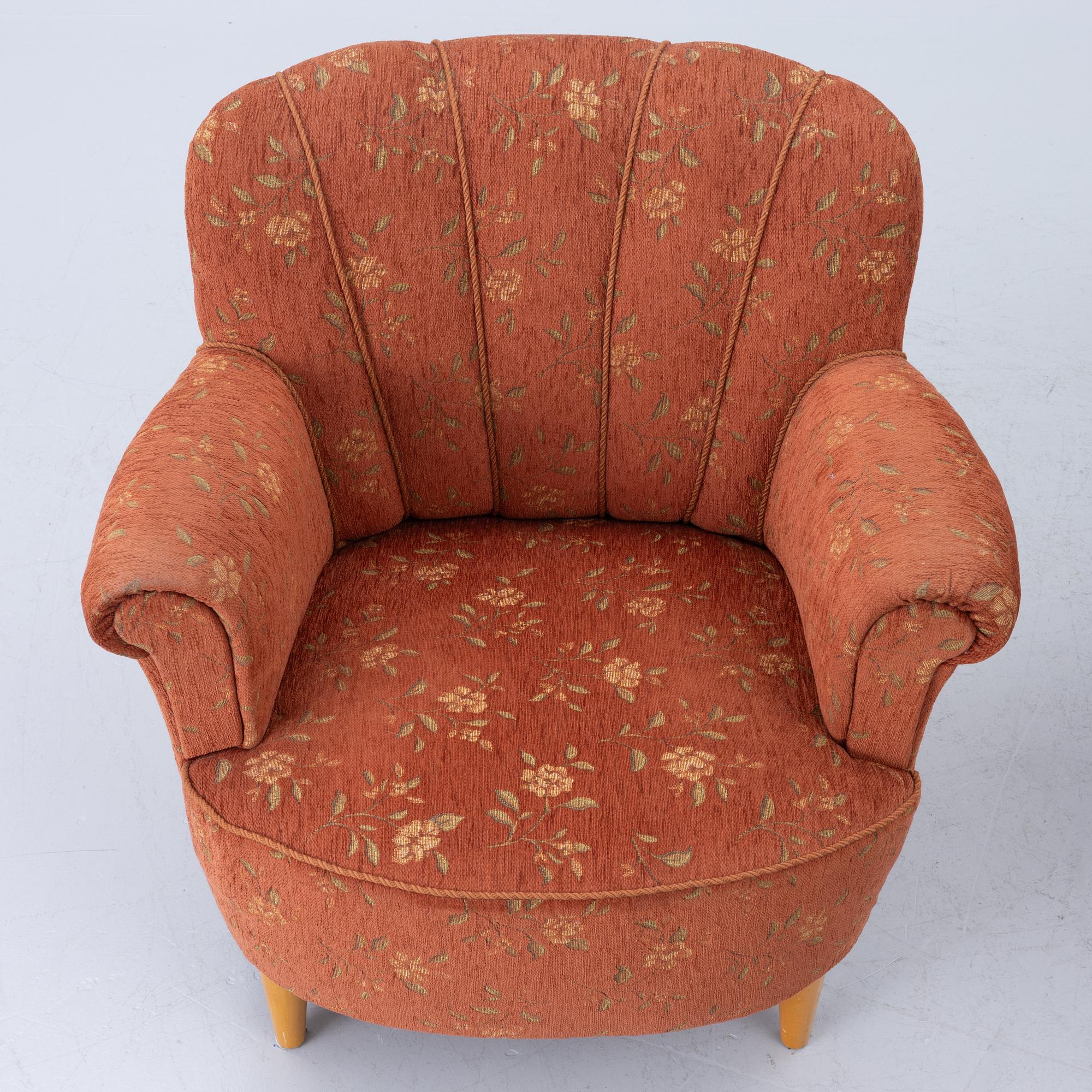 Pair of armchairs, Swedish modern, mid-20th century.