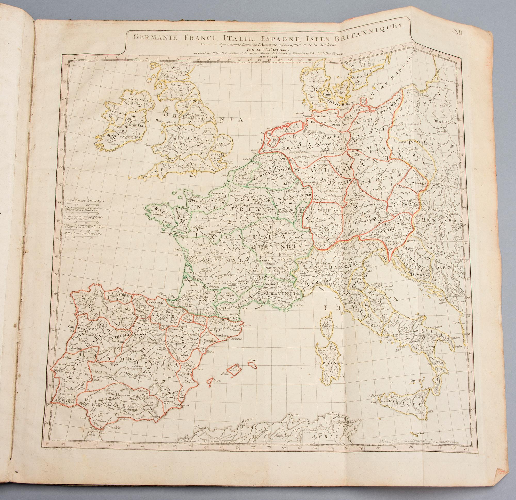 ATLAS, Antiqvvs Danvillianvs Conspectvs Tabvlarvm Geographicarvm, Norimbergae 1784.