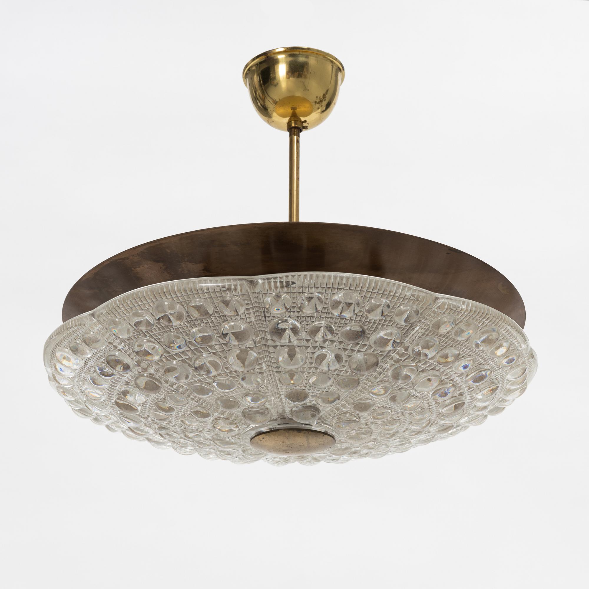 Carl Fagerlund, ceiling light, Orrefors second half of the 20th century.