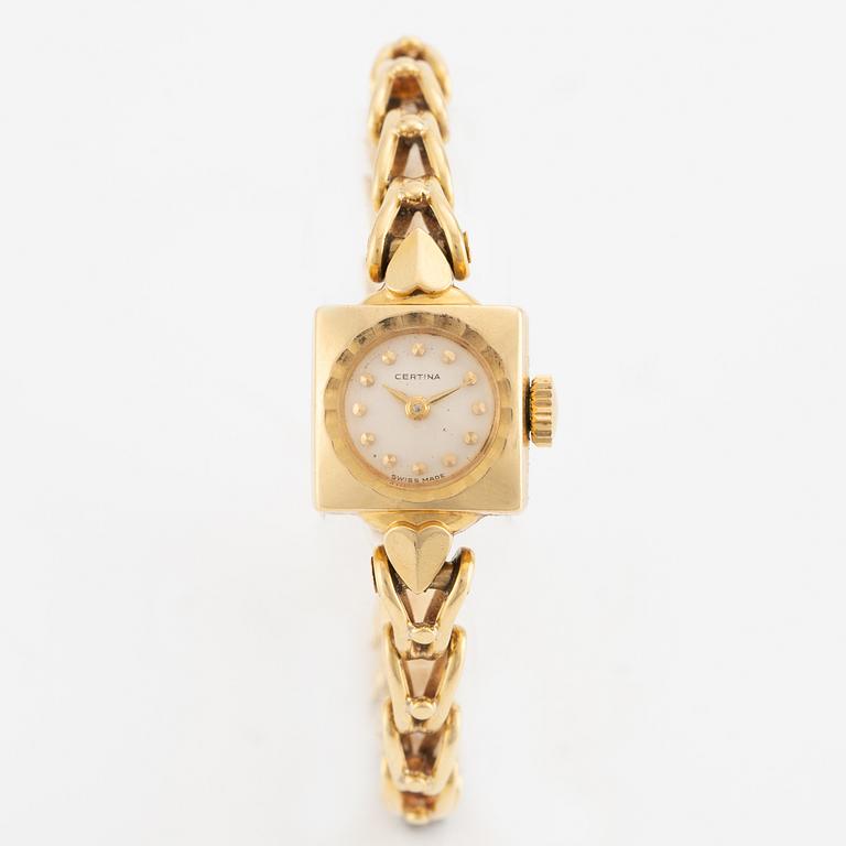 Certina, wristwatch, 18K gold, 15 mm.