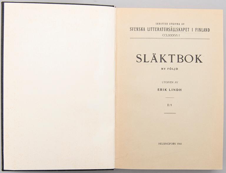 THREE BOOKS, Släktbok I:1, Släktbok II:1, Släktbok I, Helsinki 1912-16, 1918, 1941.