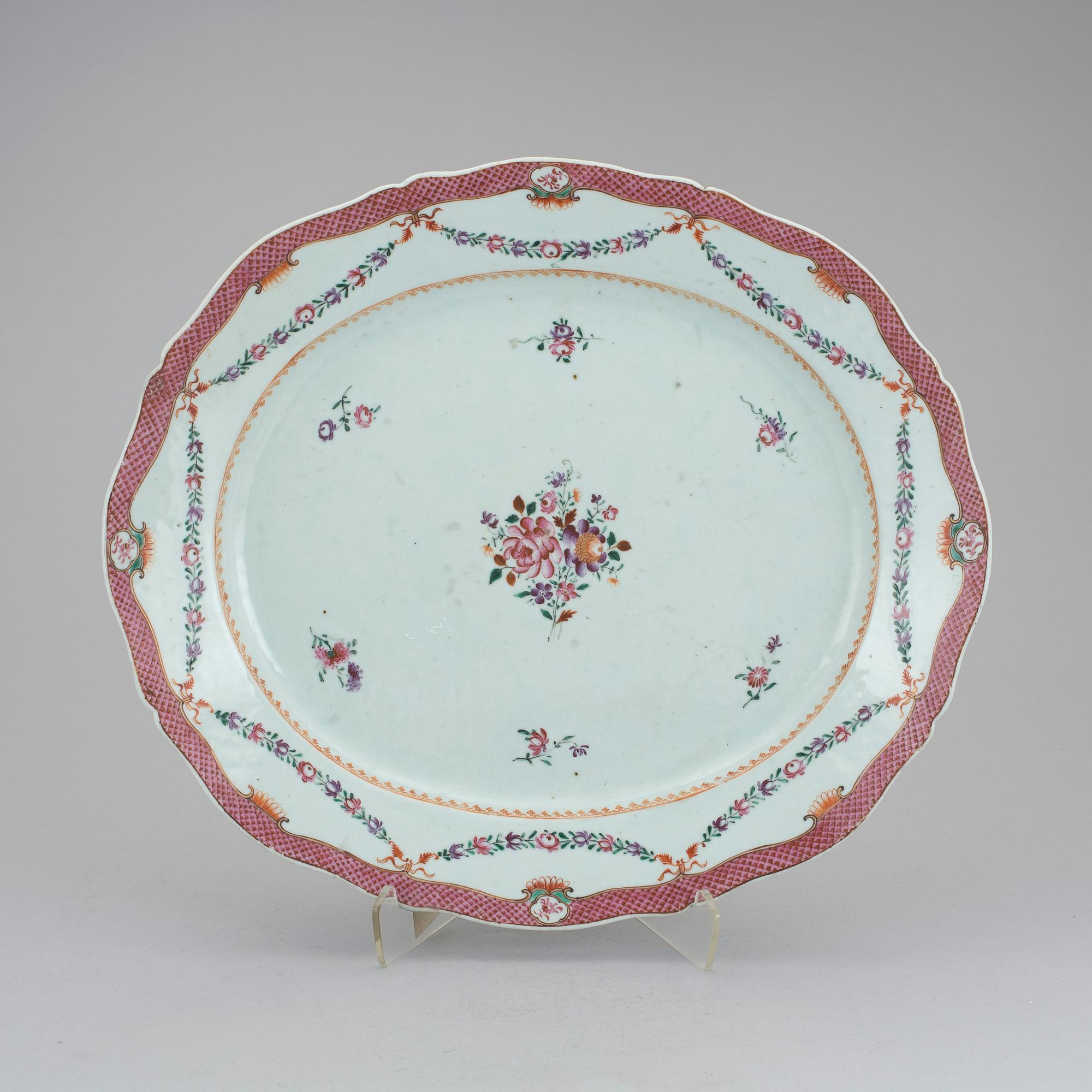 STEKFAT, kompaniporslin, Kina, Qingdynastin, Qianlong (1736-95).