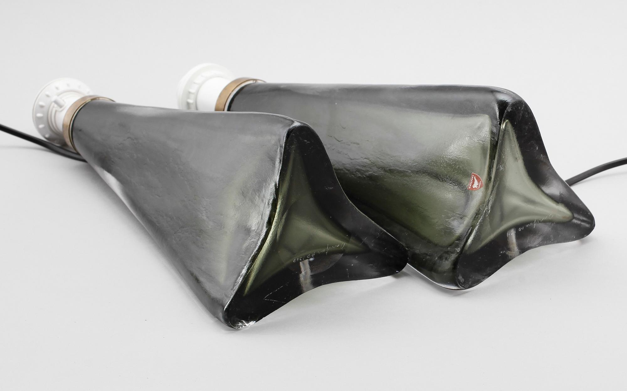 BORDSLAMPOR, 1 par, Carl Fagerlund, Orrefors, 1900-talets andra hälft.