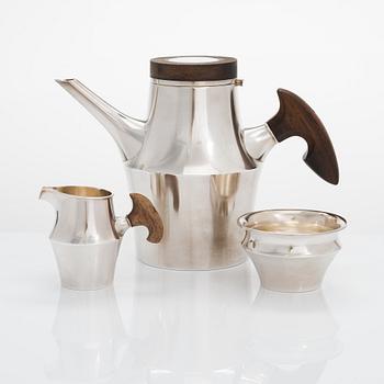 Tapio Wirkkala, A 3-piece 'TW176' silver coffee set, marked TW, Kultakeskus, Hämeenlinna, Finland 1966 and 1968.