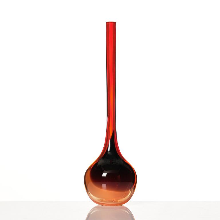 Gunnel Sahlin, a unique glass vase, Kosta Boda, Sweden.