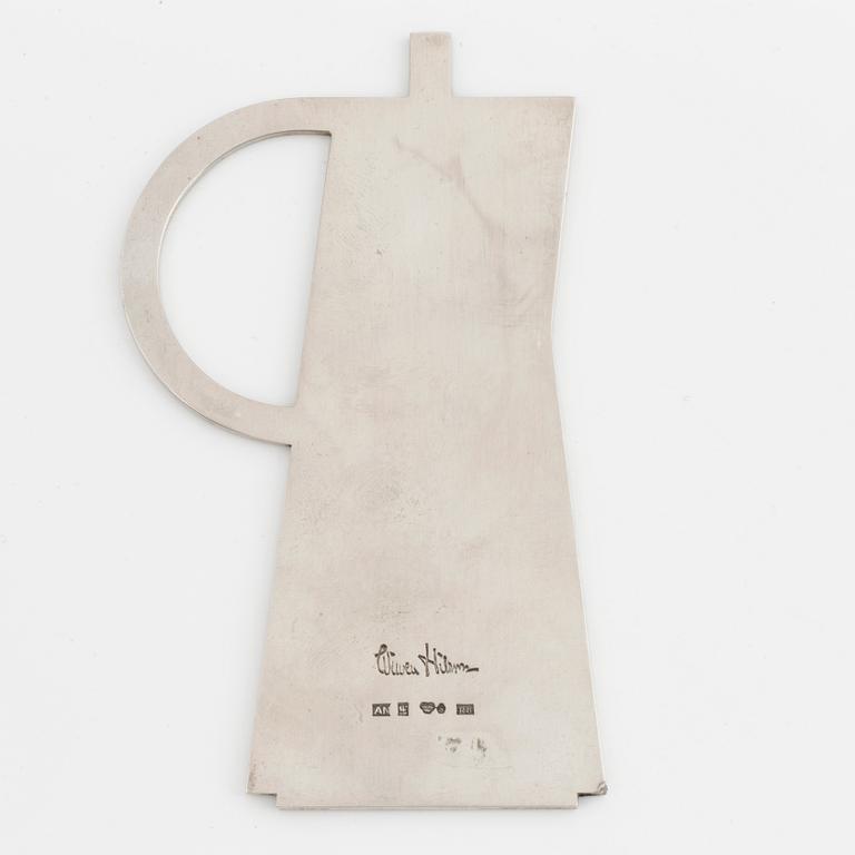 WIWEN NILSSON, underlägg i form av kaffekanna, silver.