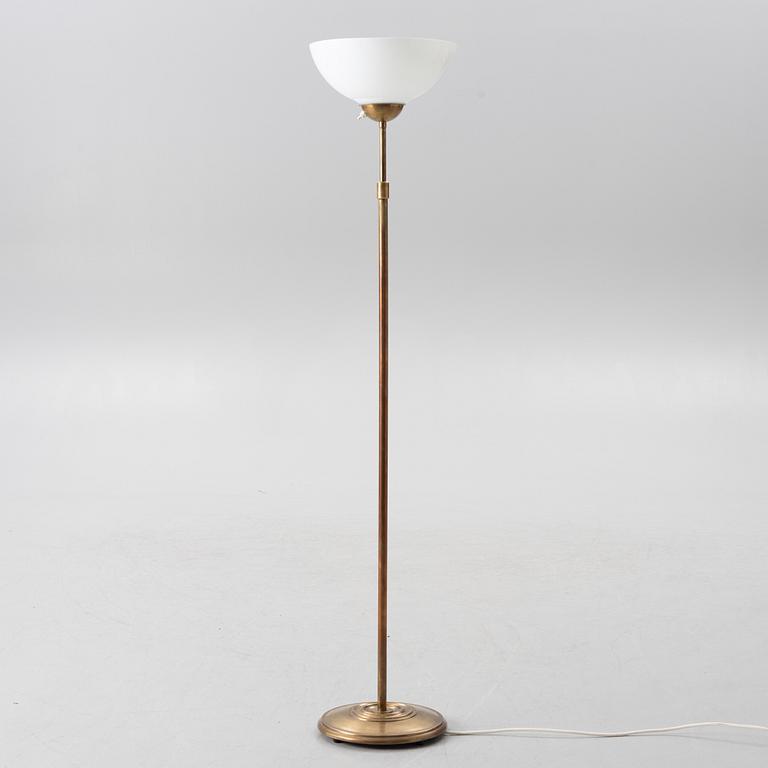 A brass floor lamp, Sweden, mid 20th century.