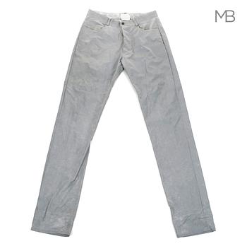 HELMUT LANG, a pair of silvercolored men's pants. Size 50.