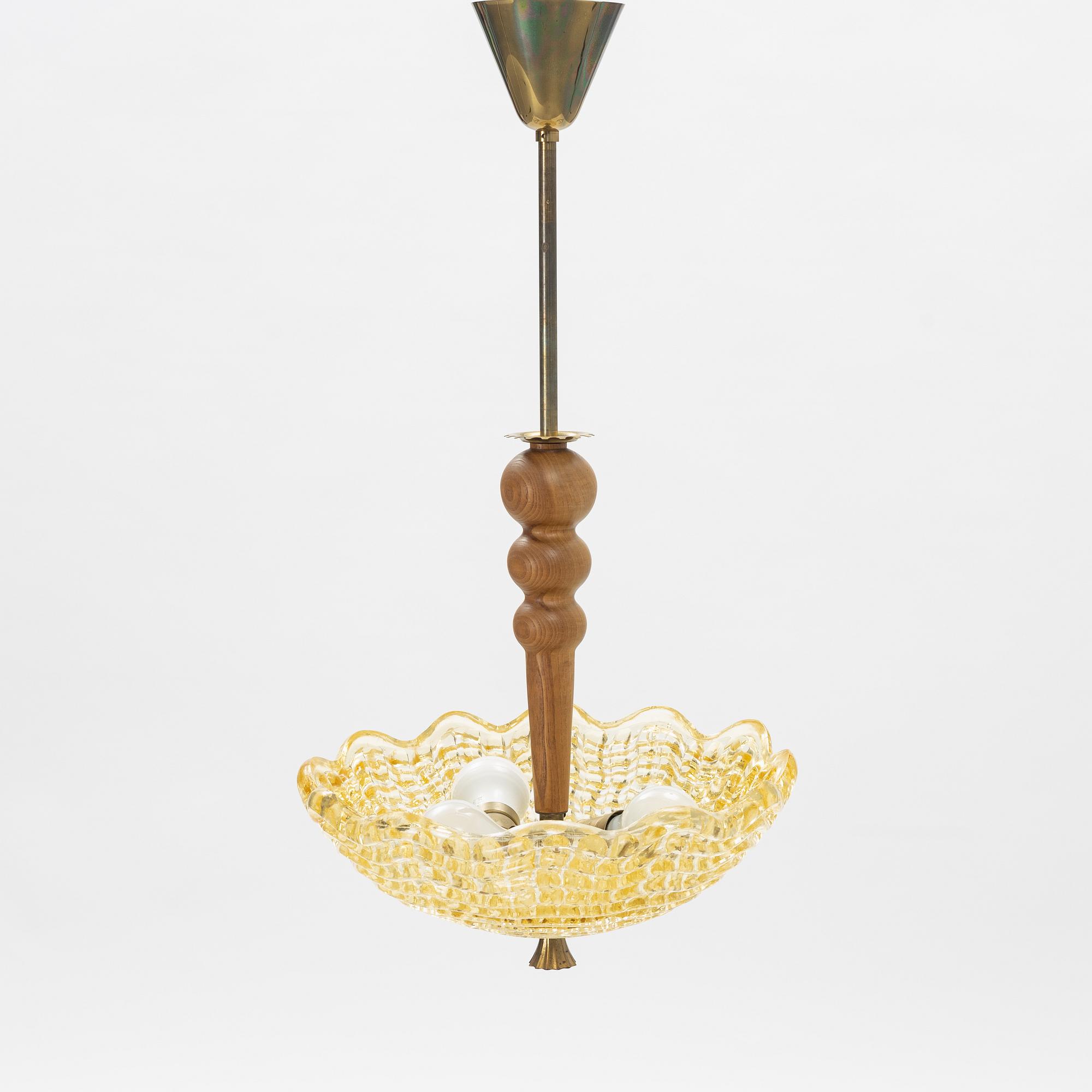 A Swedish Modern ceiling light, Orrefors, 1940's/50's.