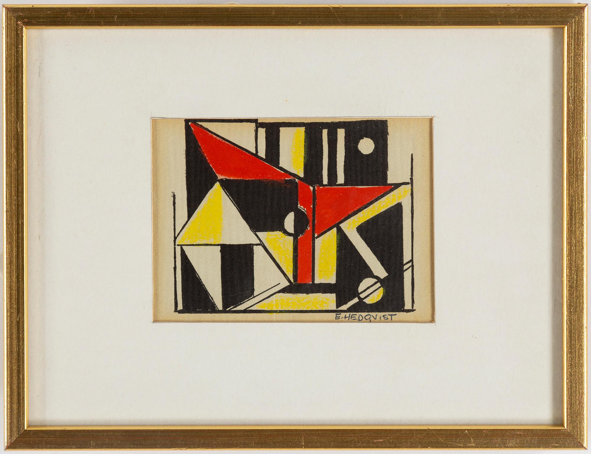 Ebba Hedquist, gouache, 2, signed.