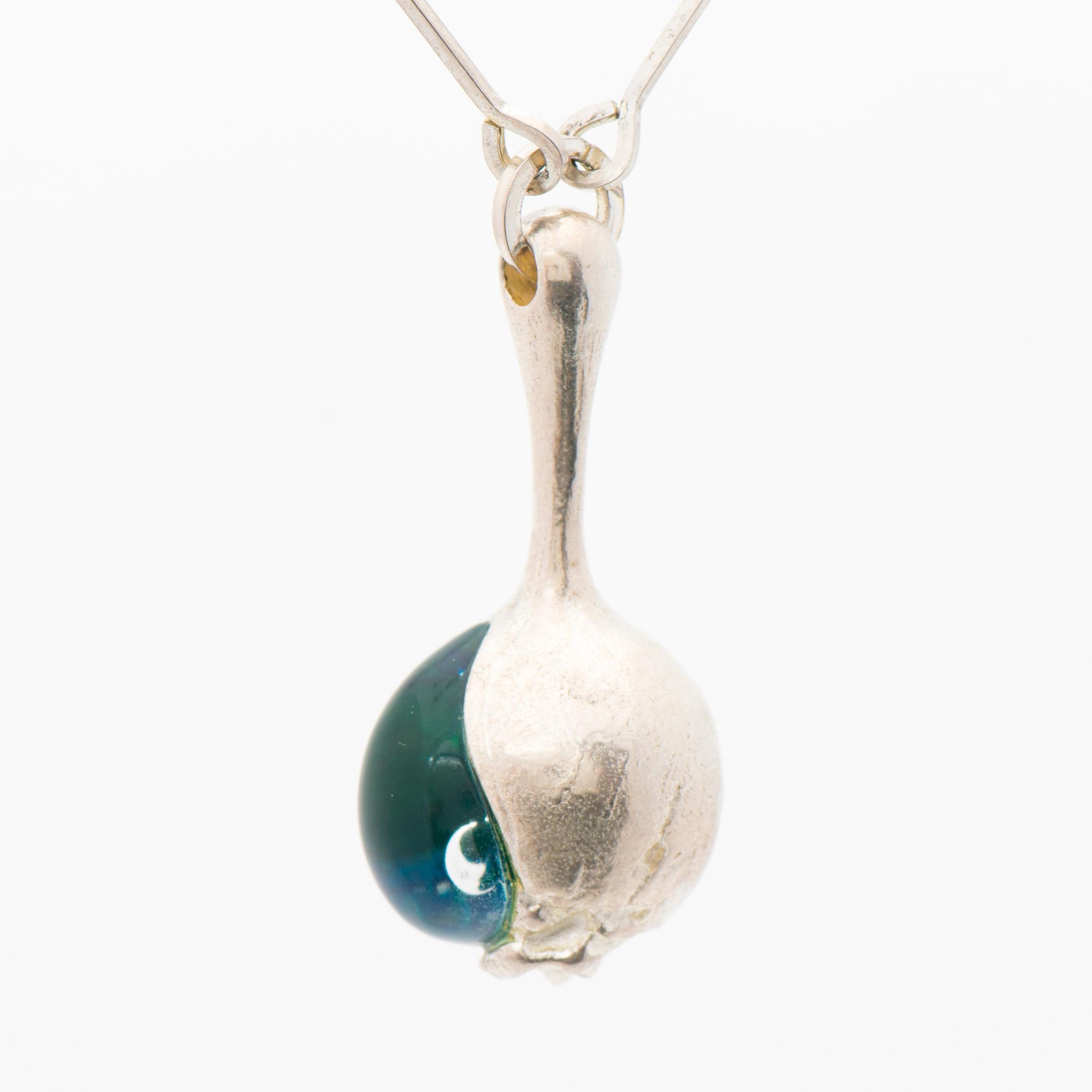 A BJÖRN WECKSTRÄM NECKLACE, "Nectaris", silver and acrylic. Lapponia 1973.