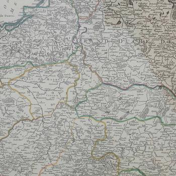 MAP - ROBERT DE VAUGONDY, Poland, hand colored copper engraving, Paris 1752.