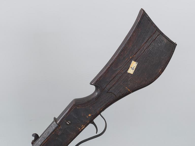 19 th century matchlock rifle with older parts.