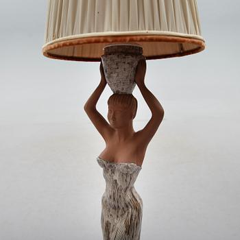 BORDSLAMPA, keramik, signerad Rosberg, 1900-talets mitt.