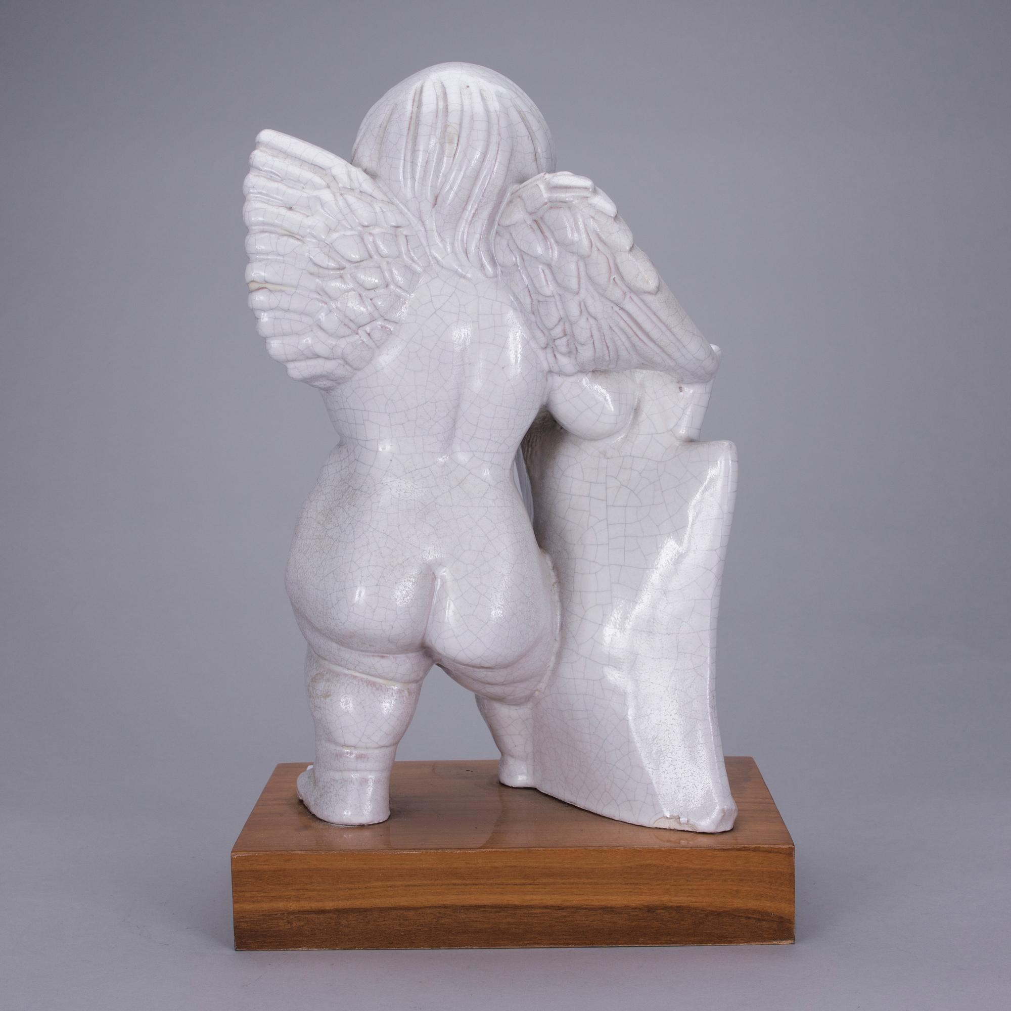 SKULPTUR, fajans, efter Agostino di Duccio.