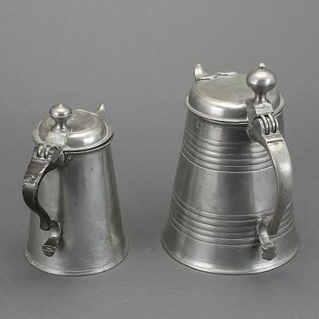 STOP, tenn, 2 st, 1800-tal. Varav en daterad 1825.