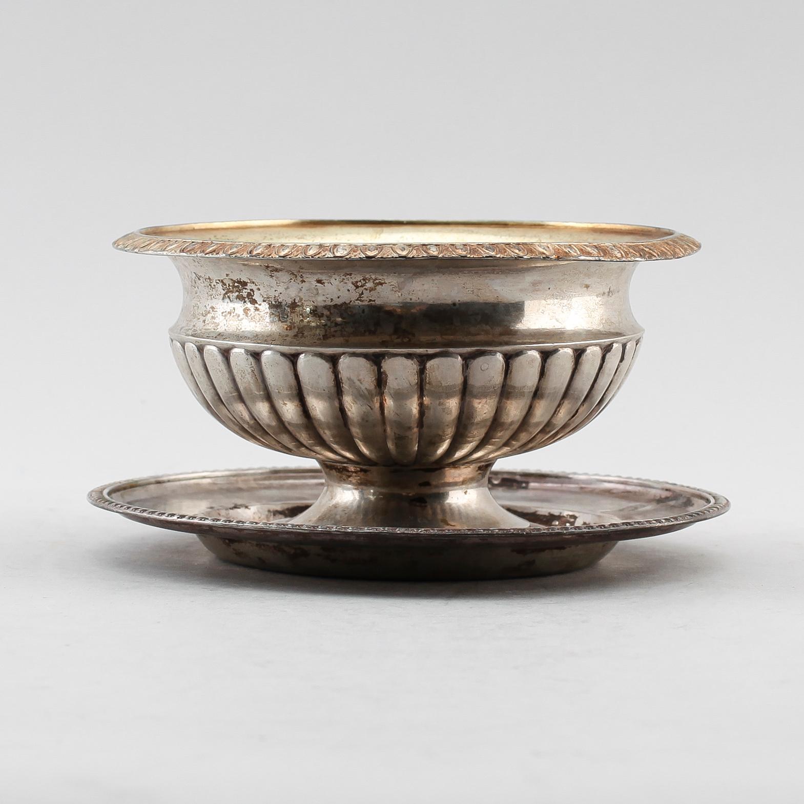 SÅSSKÅL, silver, Anders Lundqvist, Stockholm 1835. Vikt ca 543 g.