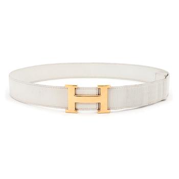 301. HERMÈS, a white leather belt form the 1970s.