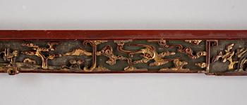 DÖRRÖVERSTYCKE, trä, Kina, 1900-talets början.