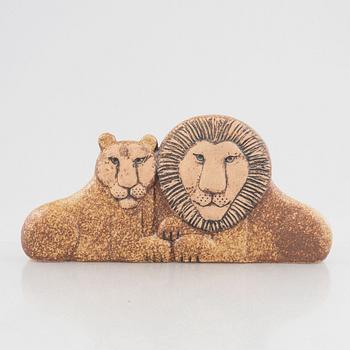 Lisa Larson, figurin, stengods, "Lejonpar", ur serien serien "Noaks Ark", Gustavsbergs Studio.