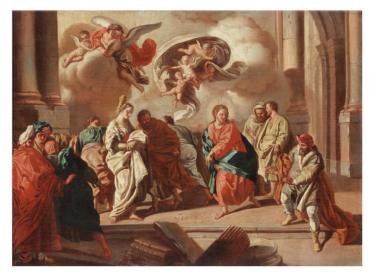 Francesco de Mura Follower of, Christ and the adulteress.