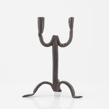 Ljusstake, smidesjärn, allmoge, 18/1900-tal.