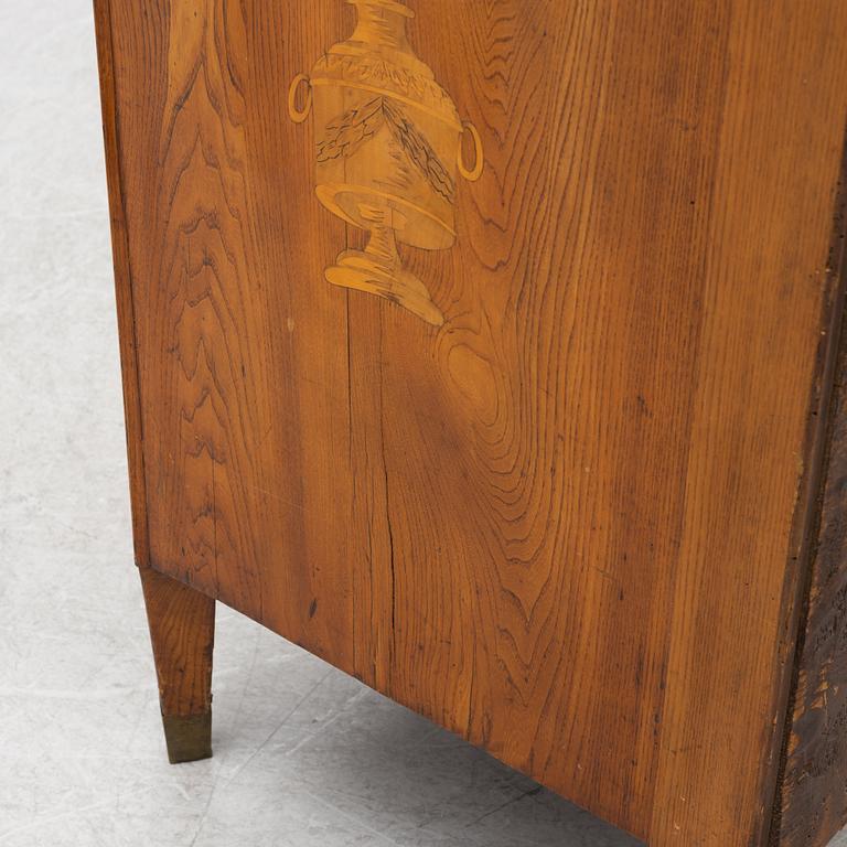 A Gustavian marquetry and gilt-brass mounted commode, late 18th century.