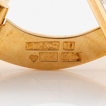 Manschettknappar, ett par, 18K guld med briljantslipade diamanter.