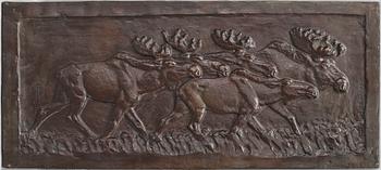 JUSSI MÄNTYNEN, relief, broze, brown patina, signed J.Mäntynen and dated 1923.