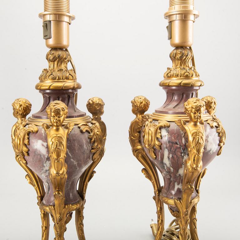 A pair of Louis XV-style table lamps.