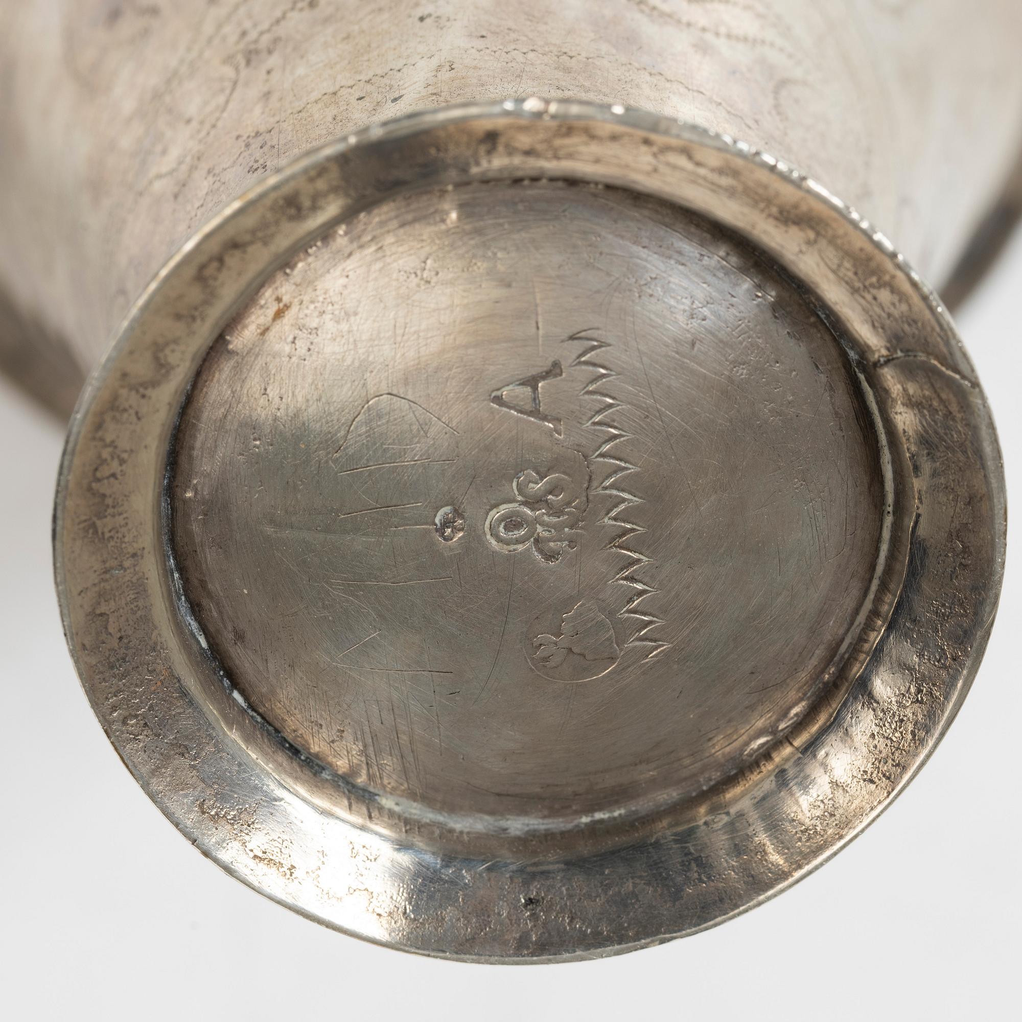 Four Swedish silver beakers, 18th-19th century.