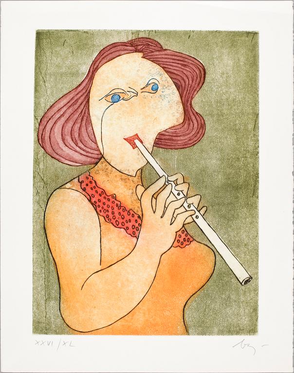 PORTFÖLJ MED GRAFISKA BLAD, 9+1 st, samtl sign o numr HC XIII/XXXV o XXVI/XL, i portfölj, 1981.