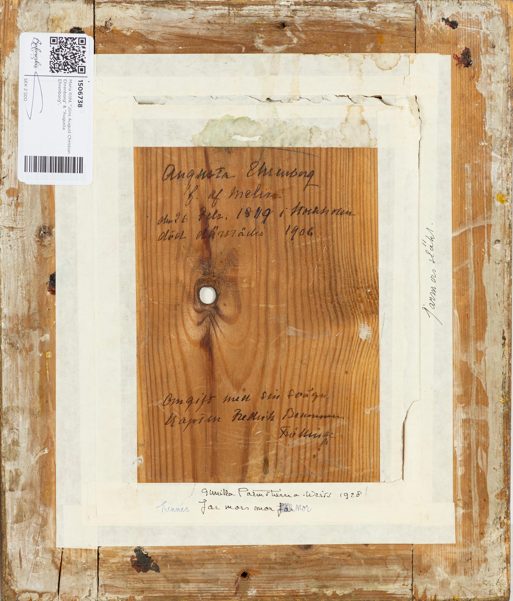 Maria Röhl, "Jöns August Christian Ehrenborg" & "Augusta Ehrenborg".