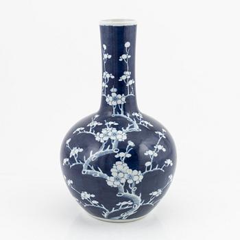 A Chinese blue and white cherry blossom vase, early 20th Century with Kangxi six character mark.