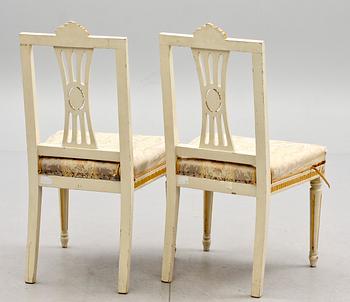 STOLAR, ett par, gustaviansk stil, Lindome, 1900-tal.