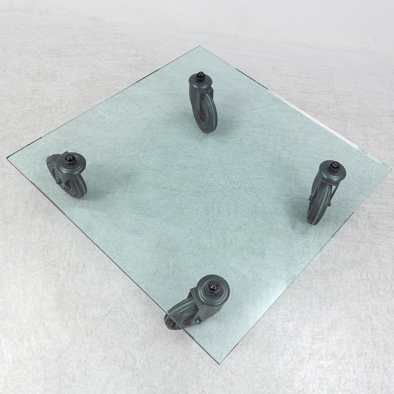 Gae Aulenti, coffee table, "Tavolo con Ruote", Fontana Arte 1980s, Italy.
