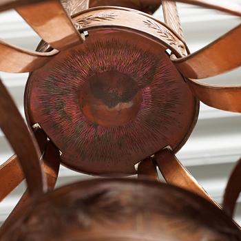 Georg Ringström, an Art Nouveau copper ceiling light, Sweden 1916.