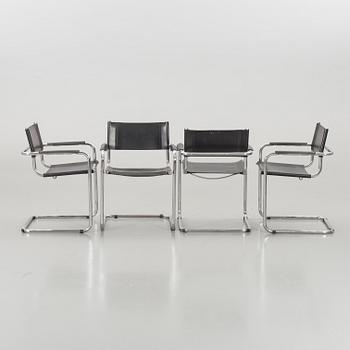 A SET OF 4 ARMCHAIRS, late 20th century,