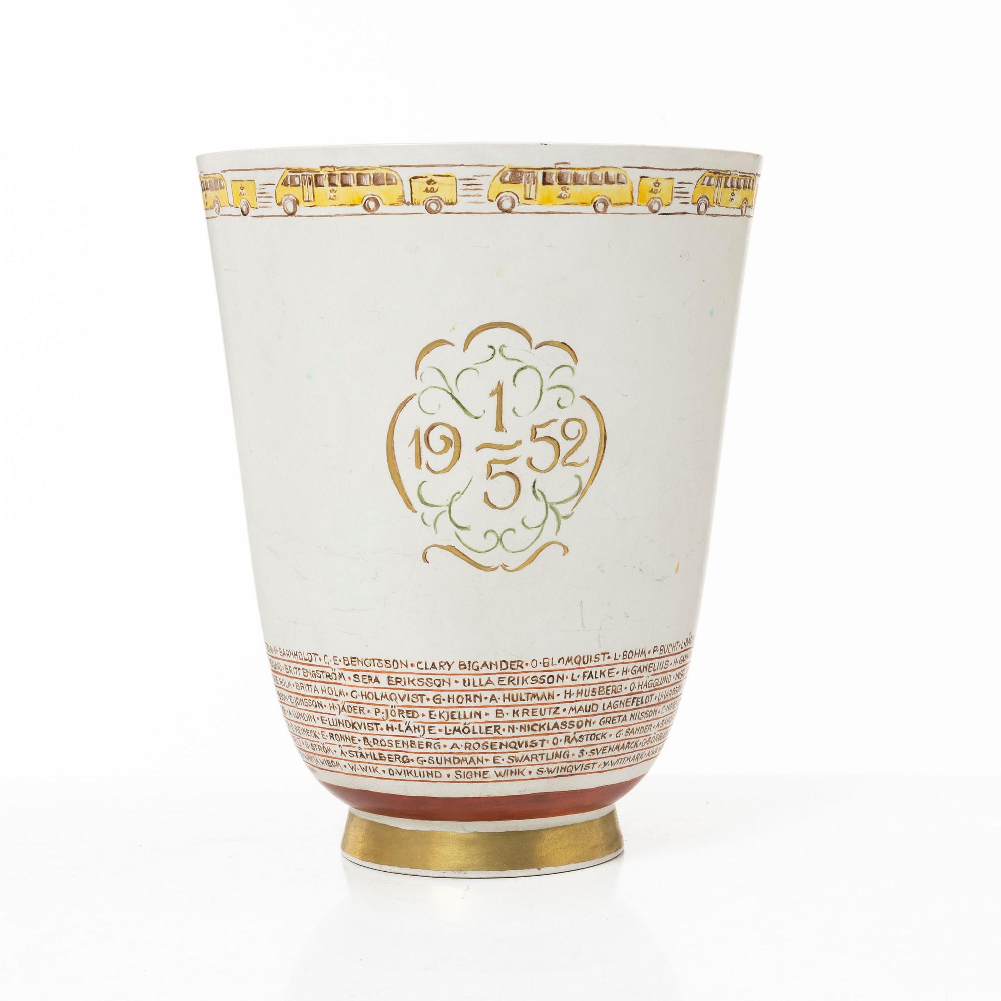 Wilhelm Kåge, vas, stengods, "Carrara", Gustavsberg 1952.