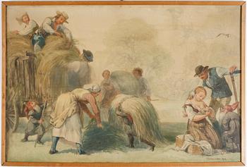 Fredrik Wilhelm Scholander · FREDRIK WILHELM SCHOLANDER, blandteknik, signerad, daterad 1878.