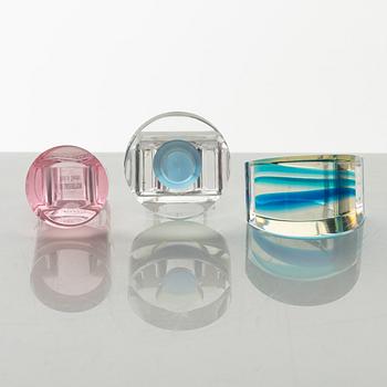 Siv Lagerström, three acrylic rings, 1970s.