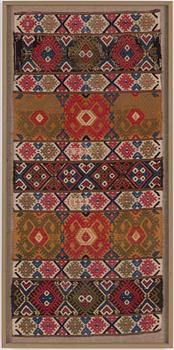 Vävnad, allmoge, daterad 1844, ca 107 x 49 cm.