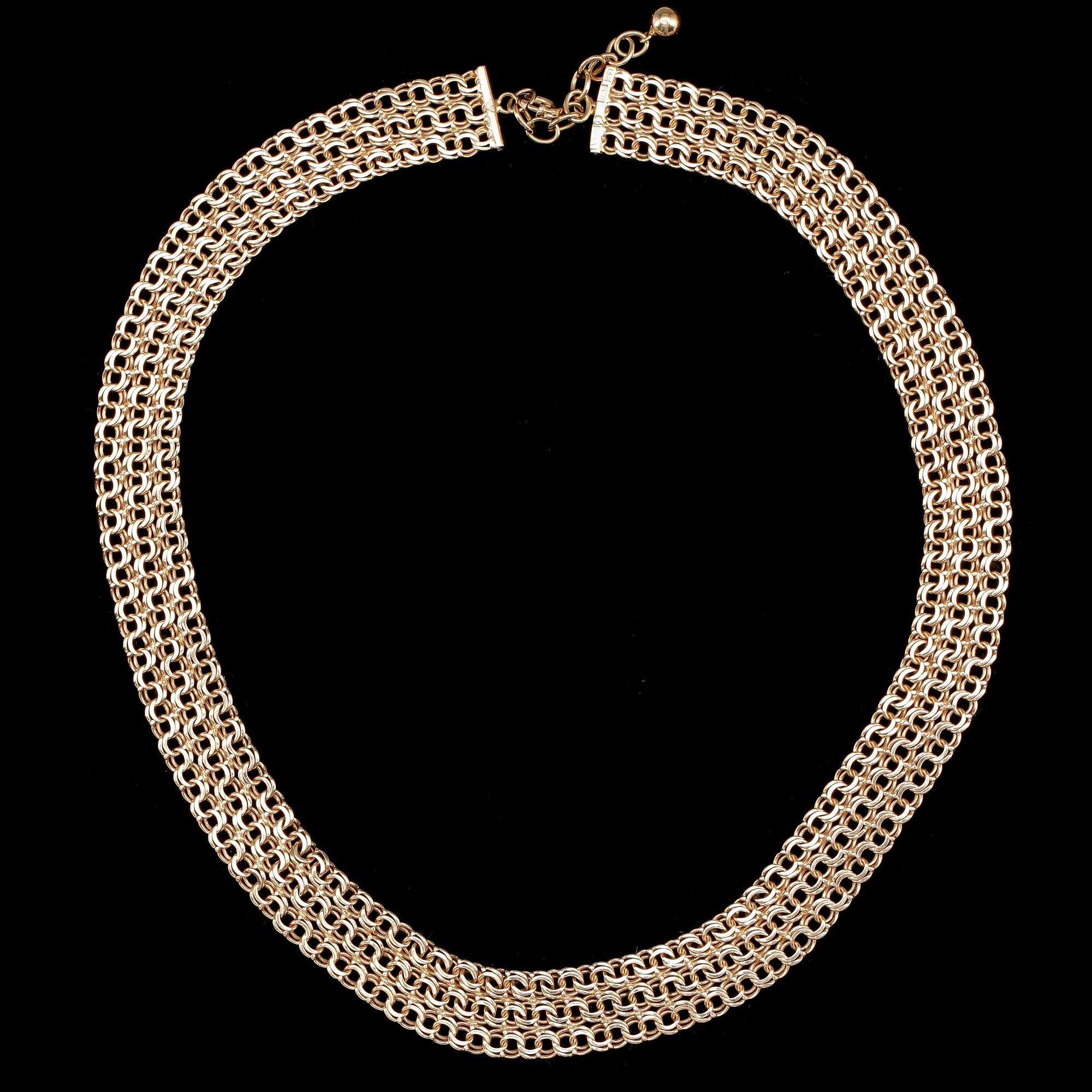 HALSKEDJA, 18k guld, Anetoft & Persson Guldsmedsfirma, Bandhagen, 1963. Vikt ca 34,2g.