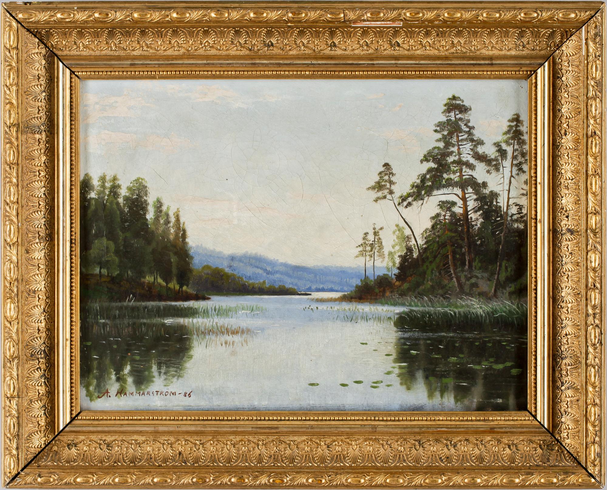 OKÄND KONSTNÄR, olja på duk, sign A. Hammarström, dat -86.