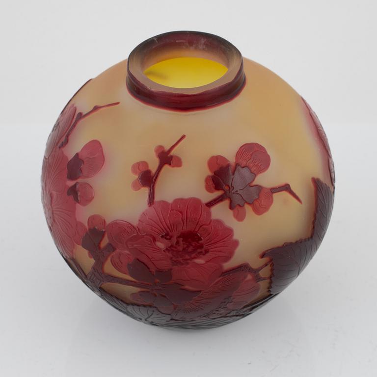 Emile Gallé,  an Art Nouveau cameo glass vase, Nancy France.