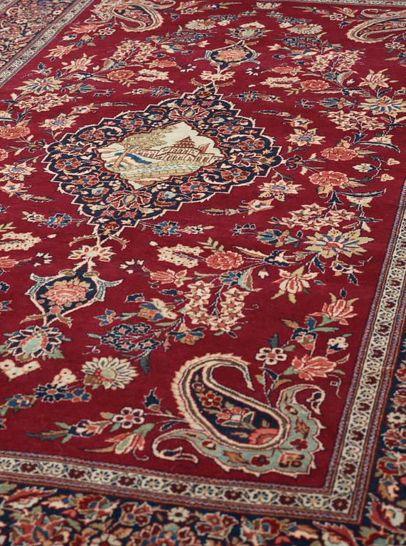 SEMI-ANTIQUE KASHAN. 208 x 133,5 cm.