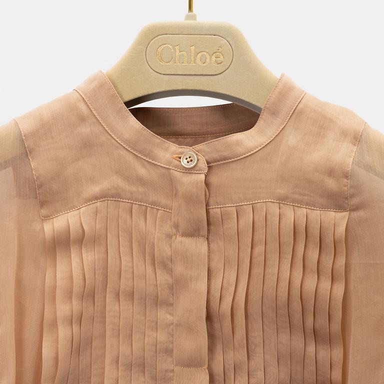 Chloé, a cotton/silk blouse, size 36.